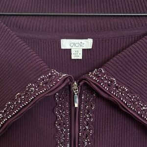 Women’s Cache Deep Purple Embellished Sweater size xs